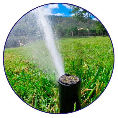 Image shows a sprinkler head, the image is linked to the Watering Restrictions page on the website.