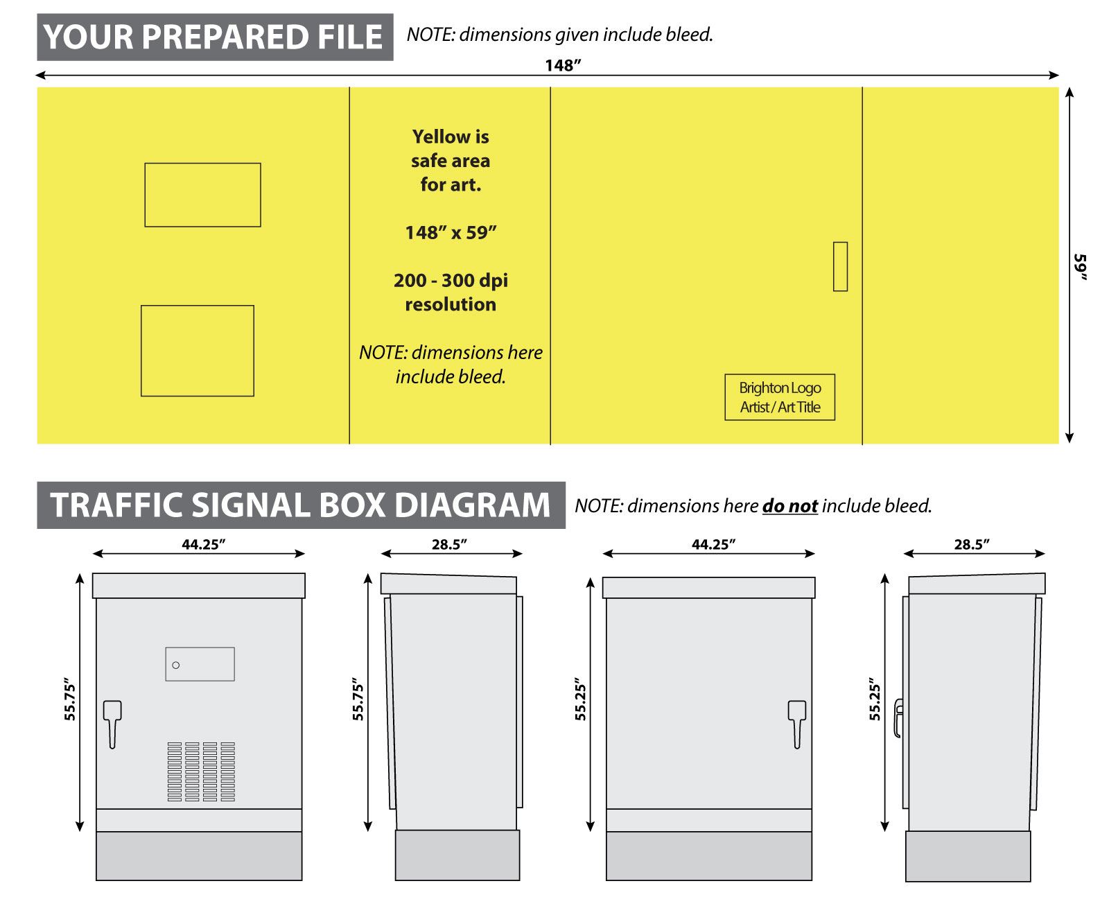 Diagram of Traffic Signal Box with dimensions