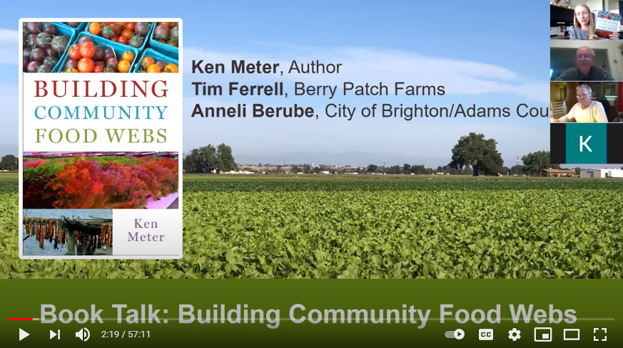 Video of a book talk for "Building Community Food Webs" by Tim Ferrell opens in new window.